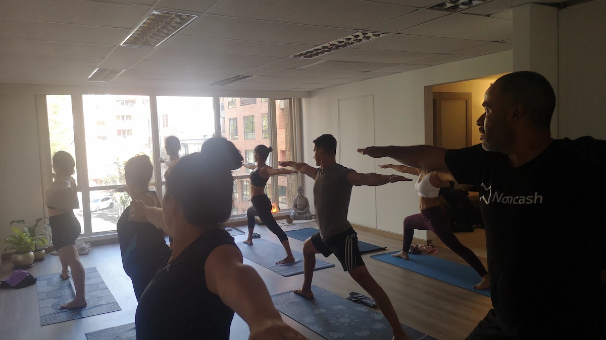 Ambiente del estudio durante clase de prueba